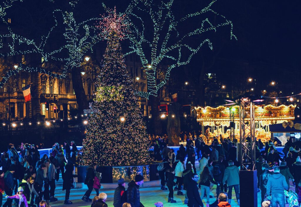 Skating at Somerset house at Christmas